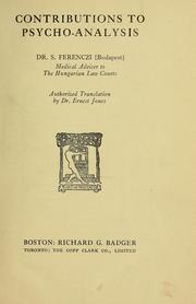 Front cover of Contributions to psycho-analysis by Sándor Ferenczi