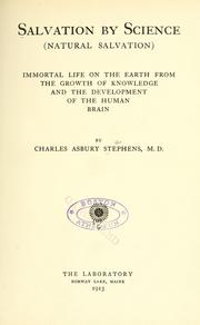 Front cover of Salvation by science (Natural salvation) by Stephens, C. A.