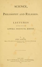 Front cover of Science, philosophy and religion by Bascom, John