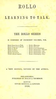 Cover of Rollo learning to talk by Jacob Abbott