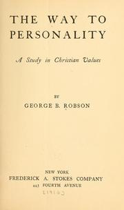 Front cover of The way to personality by George Blenkinsop Robson