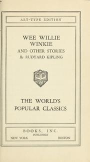 Front cover of Wie Willie Winkie, and other stories by Rudyard Kipling