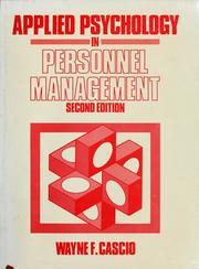 Front cover of Applied psychology in personnel management by Wayne F. Cascio
