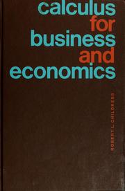 Cover of Calculus for business and economics by Robert L. Childress