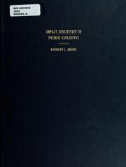 Front cover of Impact sensitivity of primer explosives by Randolph L. Rhodes