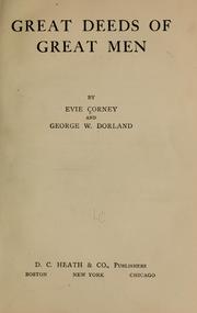 Front cover of Great deeds of great men by Evie Corney