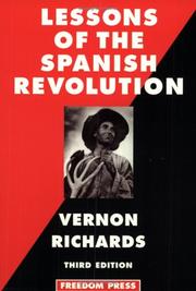 Front cover of Lessons Of The Spanish Revolution by Vernon Richards