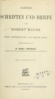 Front cover of Kleinere Schriften und Briefe by Julius Robert von Mayer