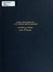 Front cover of Plasma oscillations in a low temperature argon discharge by Lawrence H. Putnam