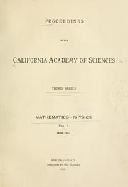 Cover of Proceedings by California Academy of Sciences.