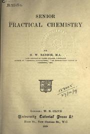 Front cover of Senior practical chemistry by Harold William Bausor