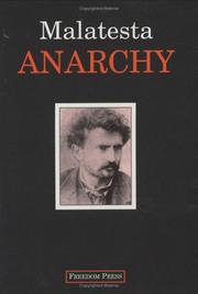 Front cover of Anarchia by Errico Malatesta
