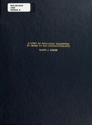 Front cover of A study of non-linear adsorption by means of gas chromatography by Ralph J. Reeder