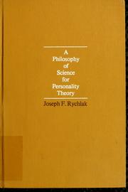 Front cover of A philosophy of science for personality theory by Joseph F. Rychlak