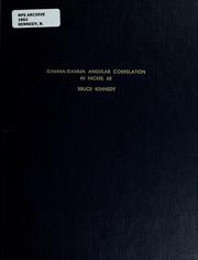 Front cover of Gamma-gamma angular correlation in nickel 60 by Bruce Kennedy