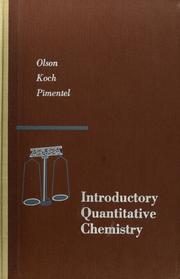 Cover of Introductory quantitative chemistry by Axel Ragnar Olson