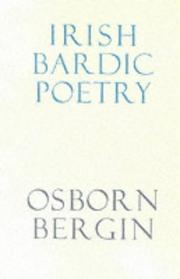Cover of Irish bardic poetry by Osborn Bergin