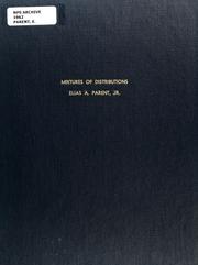 Front cover of Mixtures of distributions by Elias Alphonse Parent