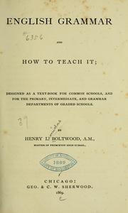 Front cover of English grammar by Henry Leonidas Boltwood