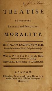 Front cover of A treatise concerning eternal and immutable morality by Ralph Cudworth
