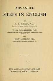 Cover of Advanced steps in English by McLean, A. C.