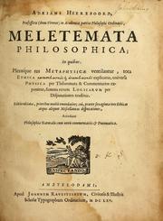 Cover of Adriani Heereboord ... Meletemata philosophica by Adrianus Heereboord