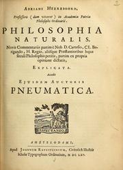Cover of Adriani Heerebood ... Philosophia naturalis by Adrianus Heereboord