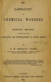Front cover of The laboratory of chemical wonders by G. W. Septimus Piesse