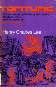 Front cover of Torture by Henry Charles Lea