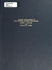 Front cover of Plasma oscillations in low pressure gaseous discharges by Robert J. Ketchel