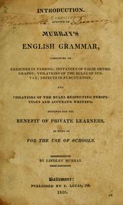Front cover of English exercises adapted to Murray's English grammar by Lindley Murray