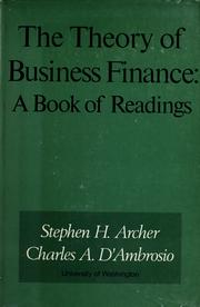 Cover of The theory of business finance by Stephen Hunt Archer