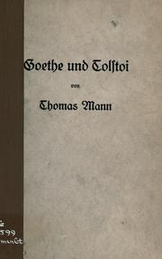Cover of Goethe und Tolstoi by Thomas Mann