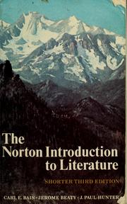 Front cover of The Norton introduction to literature--shorter third edition by Carl E. Bain