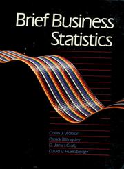 Cover of Brief business statistics by Collin J. Watson