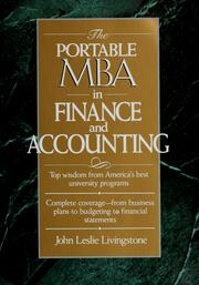 Front cover of The Portable MBA in finance and accounting by John Leslie Livingstone