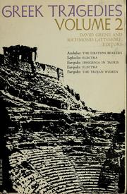 Cover of Greek tragedies by David Grene