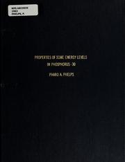 Front cover of Properties of some energy levels in phosphorus-30 by Pharo A. Phelps