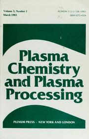 Cover of Plasma chemistry and plasma processing by Unknown