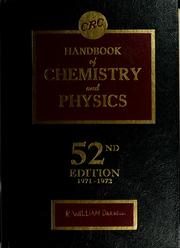 Front cover of CRC handbook of chemistry and physics by Robert C. Weast