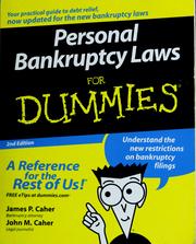 Cover of Personal bankruptcy laws for dummies by James P. Caher