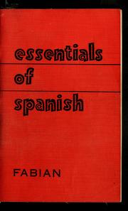 Front cover of Essentials of Spanish by Donald L. Fabian