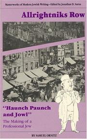 Front cover of Haunch, paunch, and jowl by Samuel Ornitz