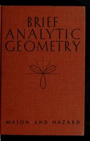 Cover of Brief analytic geometry by Thomas Edward Mason