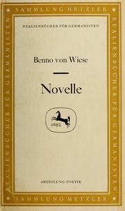 Cover of Novelle by Benno von Wiese