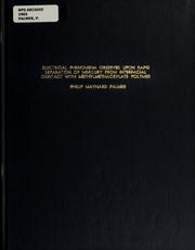 Front cover of Electrical phenomena observed upon rapid separation of mercury from interfacial contact with methylmethacrylate polymer by Philip Maynard Palmer