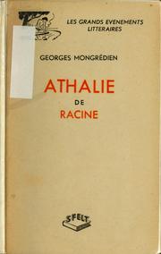 Cover of Athalie de Racine by Georges Mongrédien