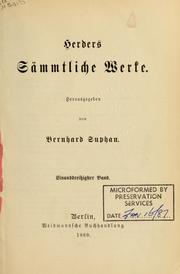 Front cover of Sämtliche Werke by Johann Gottfried Herder