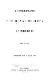 Front cover of Proceedings by Royal Society of Edinburgh