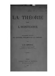 Cover of La théorie de l'histoire by A. D. Xenopol